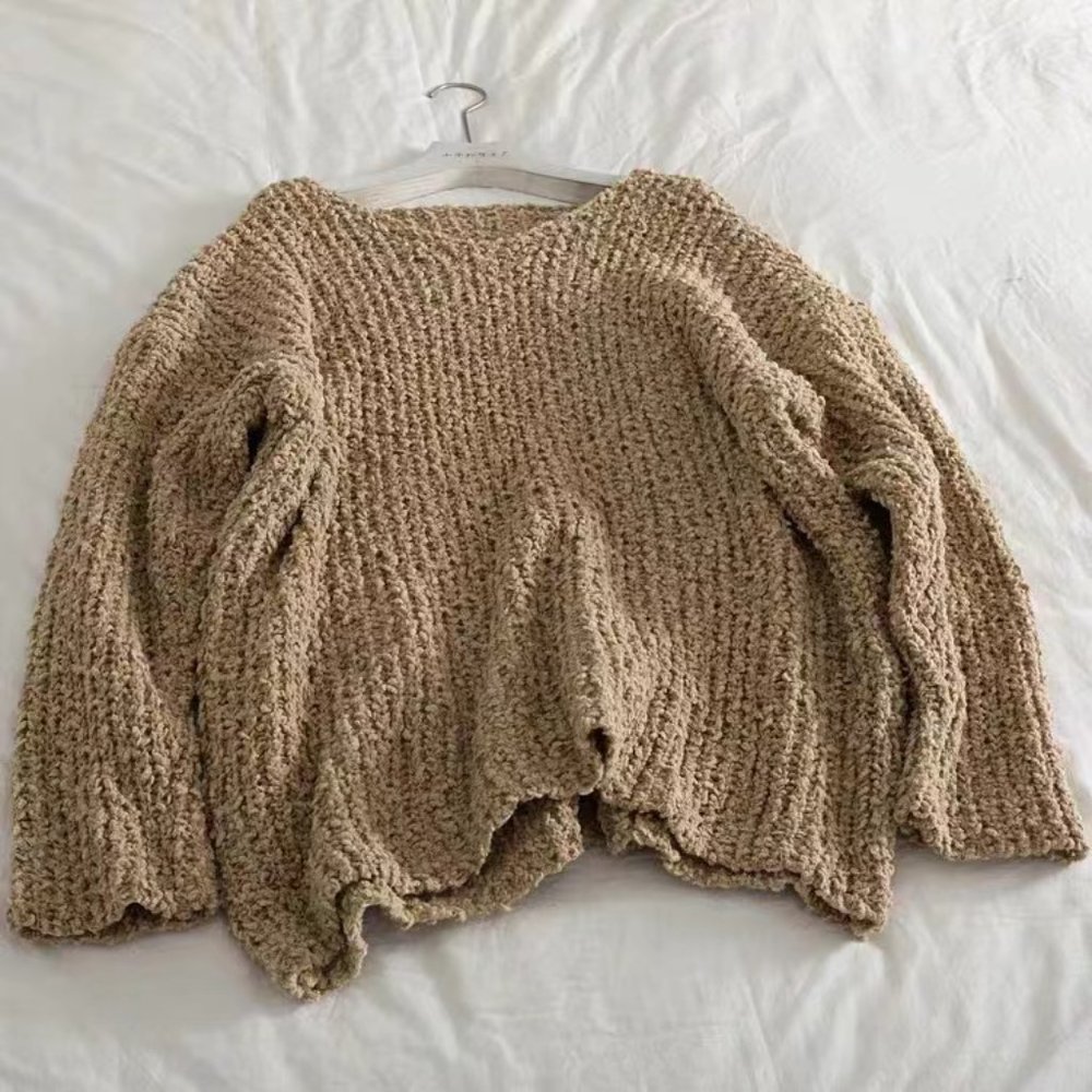 V-neck knitted sweater